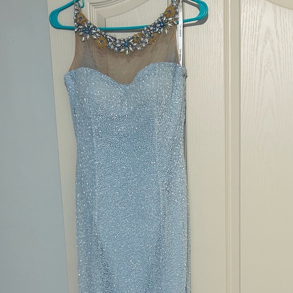 Sherri Hill blue sequence full length gown size 8. - Picture 9 of 12